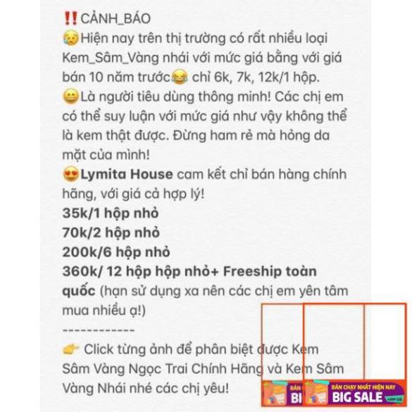 Kem Sâm Vàng Ngọc Trai Chính Hãng nhận ưu đãi trong ngày hôm nay