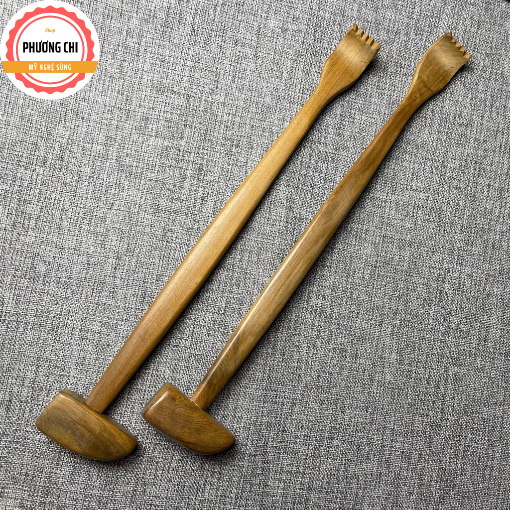Cây đấm lưng và gãi lưng đa năng bằng gỗ bách xanh MG1, Dụng cụ massage toàn thân hiệu quả | Mỹ nghệ phương chi