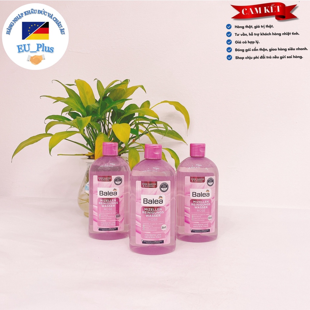 Nước tẩy trang Balea 400ml, dung dịch tẩy trang Balea Hàng Đức chính hãng 3in1 làm sạch sâu