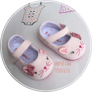 Giày tập đi mèo đế cao su cho bé sz 140