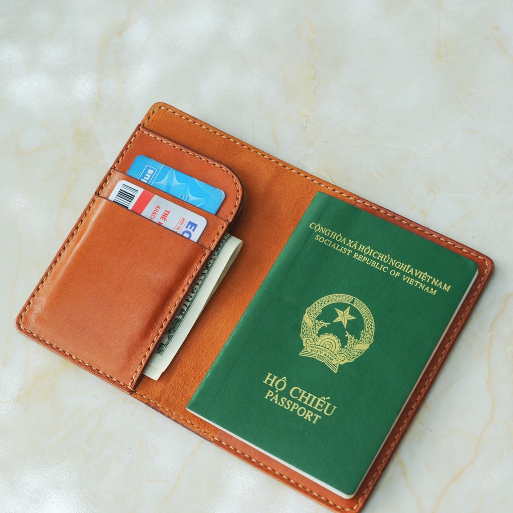 Bì bọc sổ Passport - Da bò nhập khẩu - Đồ da Handmade VI241