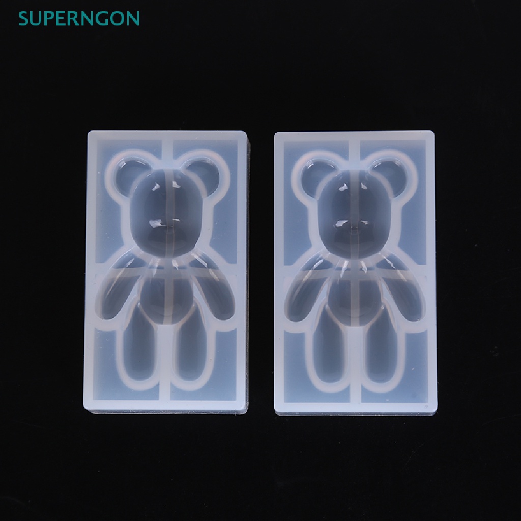Superngon Khuôn Silicon Làm Trang Sức Resin UV Hình Gấu DIY