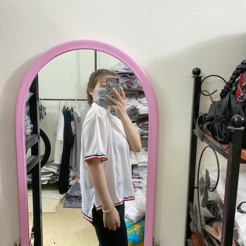 Áo Thun Polo Nam Nữ  Form Rộng Cổ Bẻ Sọc Tay Vải Dày Mịn Thoáng Mát Thiết Kế Thời Trang