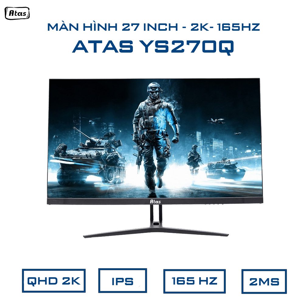 Màn hình máy tính 27 inch 2K ATAS YS270Q - Tần số quét 165Hz - Tấm nền IPS