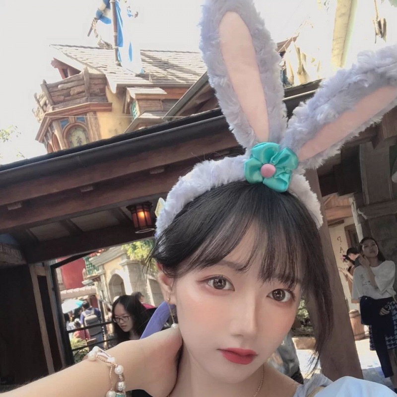 DISNEY Băng Đô Cài Tóc Hình Tai Thỏ Chuột Mickey Minnie Công Chúa Dễ Thương Cho Bé Gái