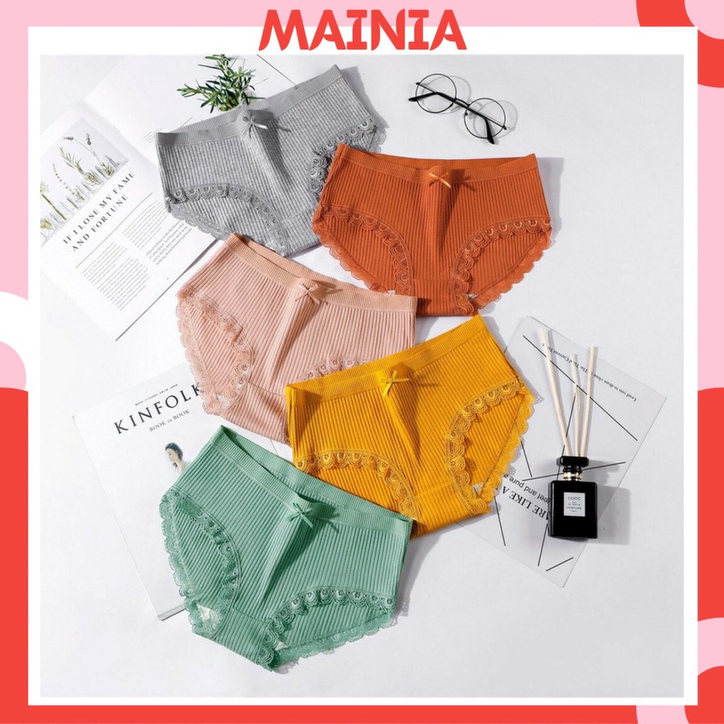 Quần Lót Nữ Cotton Sợi Tăm Tre Phối Ren Kiểu Nhật Bản Thoáng Mát Quyến Rũ Dễ Thương Cao Cấp Loại 1 Rẻ Đẹp Mainia Shop