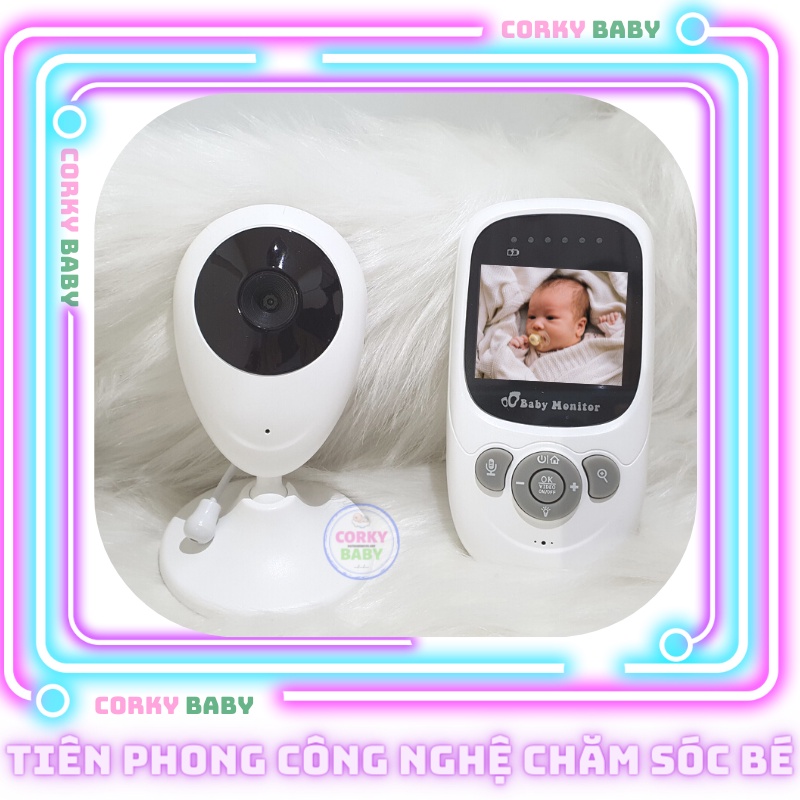 Máy Báo Khóc Baby Monitor Màn Hình 2.4 In Không Wifi, Camera Giám Sát Trẻ Em Siêu Nét mbk02