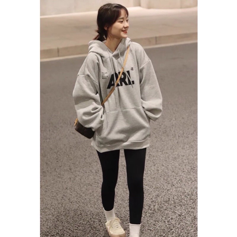 Áo Hoodie Nỉ Ngoại Xám Arrl JOLIE Unisex  Hoodies form rộng tay bồng mũ 2 lớp kiểu dáng basic nam nữ mặc đẹp