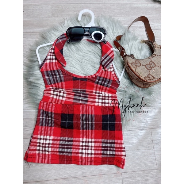 SET ÁO YẾM + CHÂN VÁY CARO THIẾT KẾ CHO BÉ