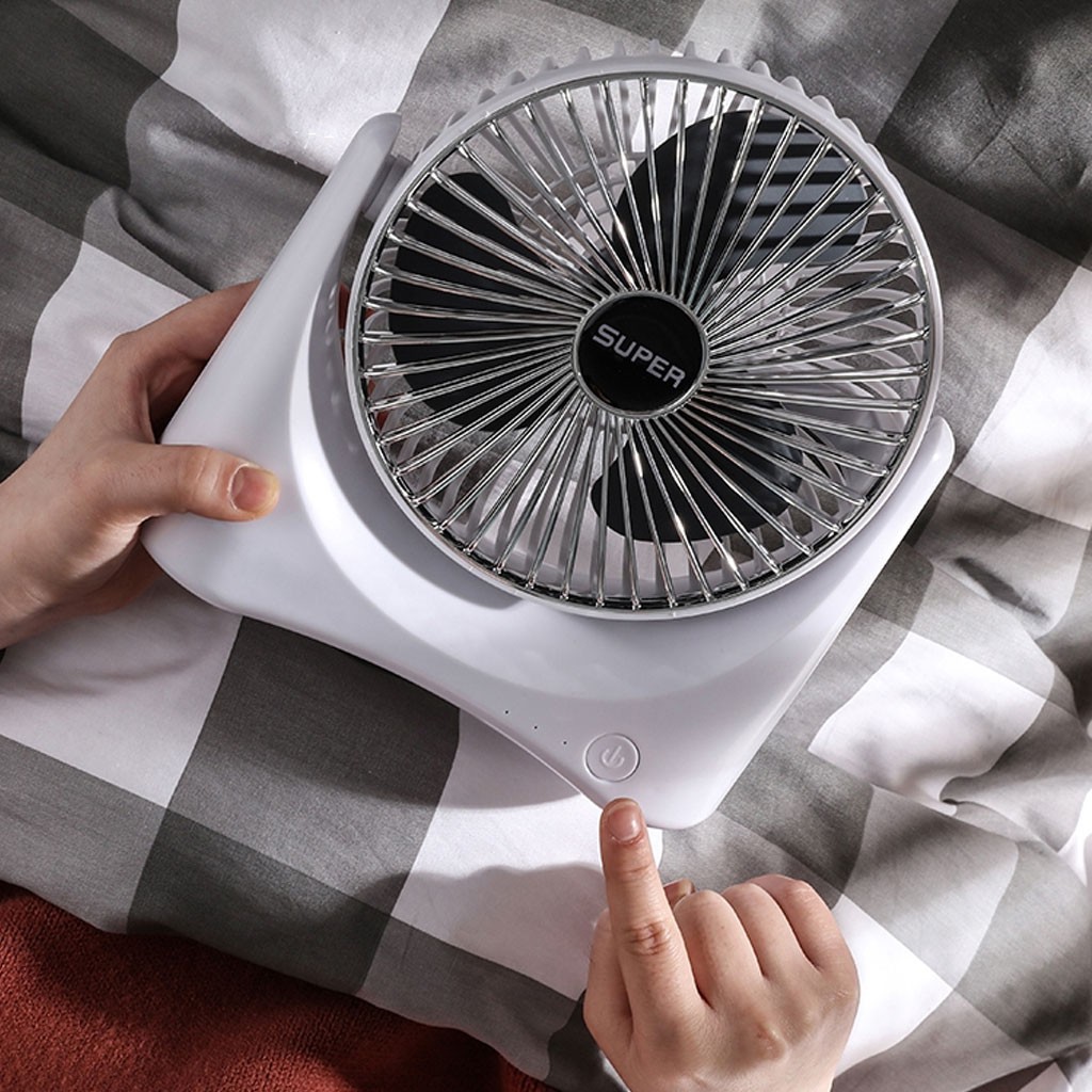 (Dùng 5h-6h) Quạt Sạc Tích Điện Để Bàn Super 3 Chế Độ Mát, Để Bàn Làm Việc, Văn Phòng.... (BH 12 Tháng) | BigBuy360 - bigbuy360.vn