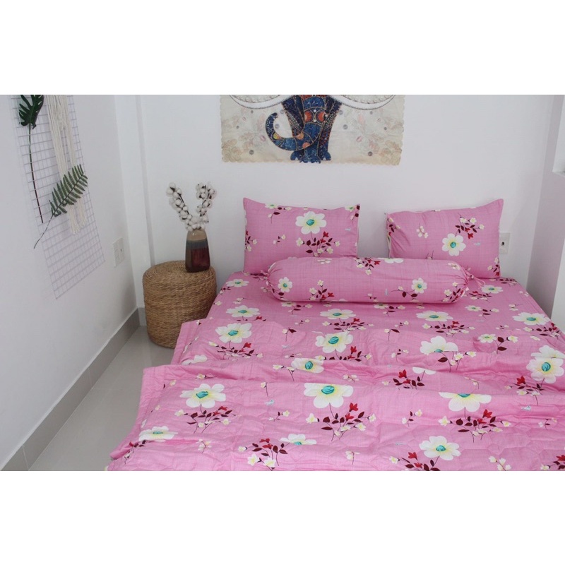 (BÁN CHẠY NHẤT) Drap cotton 100% Thắng lợi, ga giường thoáng mát Hoa Hồng