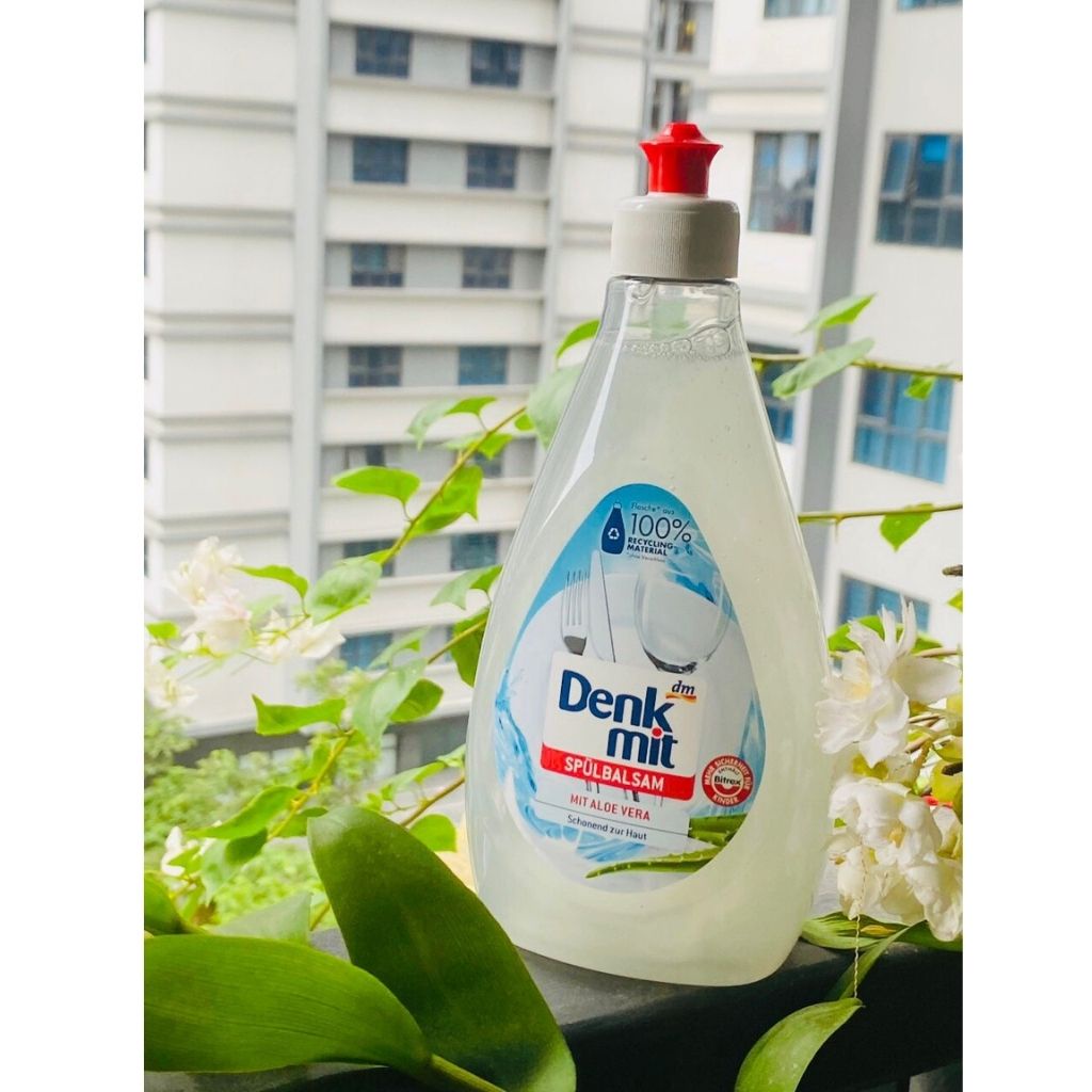 Nước rửa bát DENKMIT, nước rửa chén lô hội, đậm đặc, an toàn cho da tay dung tích 500ml SK01
