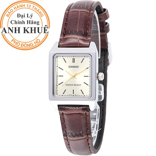 Đồng hồ nữ dây da Casio chính hãng Anh Khuê LTP-V007L-9EUDF