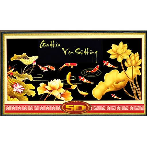 TRANH THÊU CHỮ THẬP GIA HÒA VẠN SỰ HƯNG KT:132*60cm