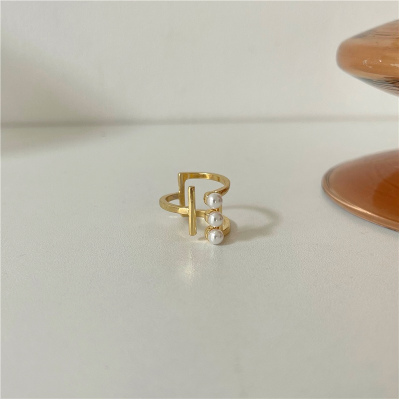 Nhẫn nữ thời trang mạ vàng đính ngọc trai nhân tạo cá tính - cocochang shop