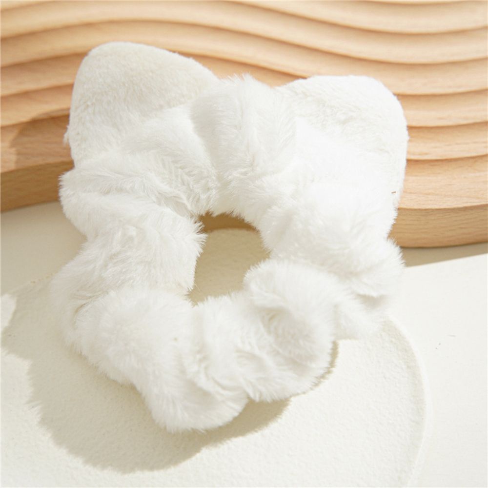 Dây buộc tóc cao su co giãn phối vải lông phong cách Hàn Quốc dễ thương cho nữ