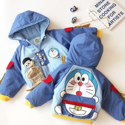 Áo Khoác Có Mũ Vải Cotton Dày In Hoạt Hình Doraemon Thời Trang 2022 Cho Bé