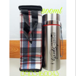 [FRESHIP 99K] Bình giữ nhiệt inox 800ml kèm túi đựng