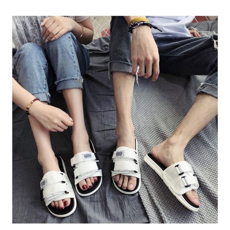 Dép quai ngang nam nữ unisex inviti Fashion quai dán mới