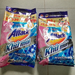 BỘT GIẶT ATTACK KHỬ MÙI KHỬ KHUẨN  HƯƠNG ANH ĐÀO GÓI 4.5KG