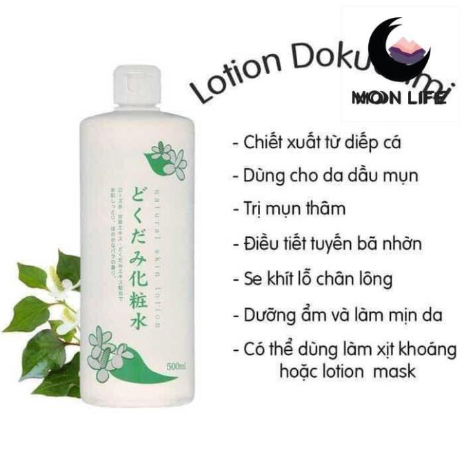 Lotion diếp cá trị mụn Dokudami Natural Skin 500ml