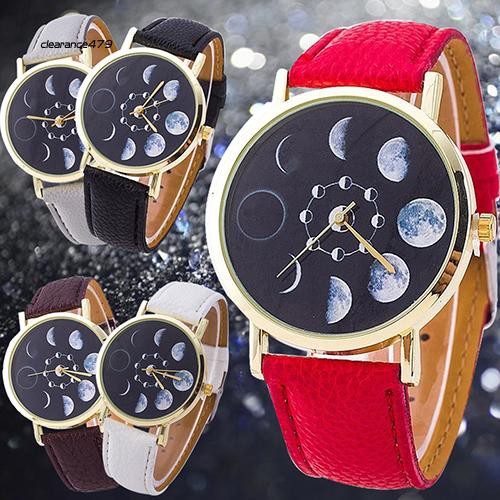 Cara_đồng Hồ Đeo Tay Giả Da Mặt Trăng Phase Thiên Văn Không Gian