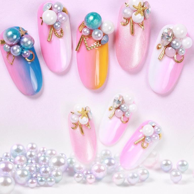 Phụ kiện trang trí móng tay trai nguyên - set 12 màu