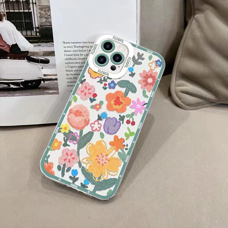Ốp Điện Thoại Silicone Mềm Trong Suốt Chống Sốc In Hình Hoa Cho iPhone 11 12 13 Pro Max X XR Xs Max 6 6S 8 7Plus