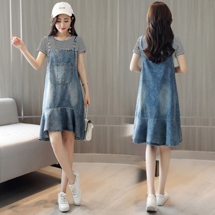 🎁 Giảm 49.9% 🎁 Đầm Yếm Jean Form Suông Đuôi Cá - LV2015 R01