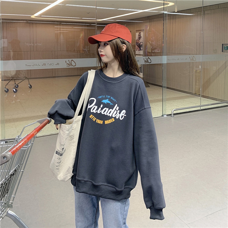 NRVP Áo Sweater Dáng Rộng Họa Tiết Chữ In Thời Trang Mới Cho Nữ