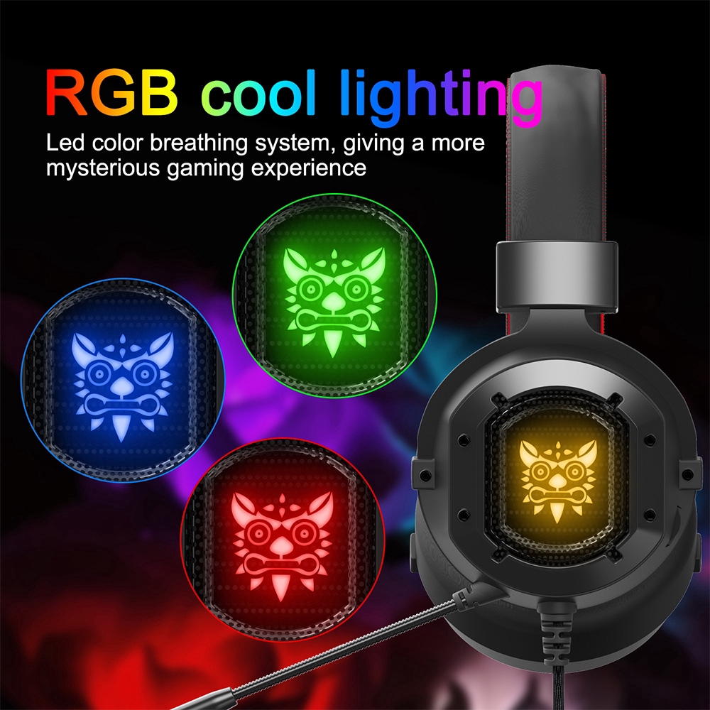 ONIKUMA K3 Tai Nghe Chơi Game RGB Color Breathing Light 4D Stereo Sound Heavy Bass Gaming Headphone with Mic