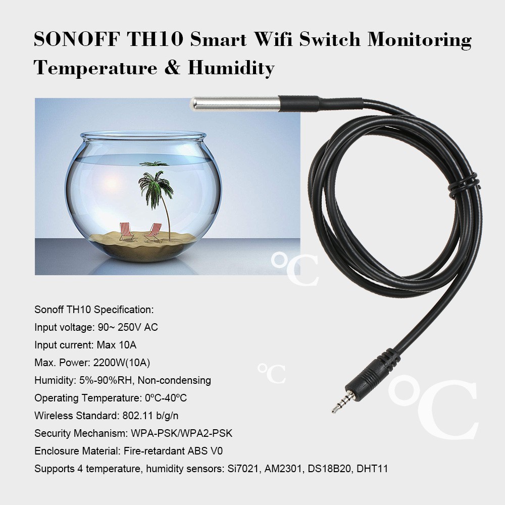 Thiết Bị Cảm Biến Độ Ẩm DS18 B20 Dùng Cho Sonoff