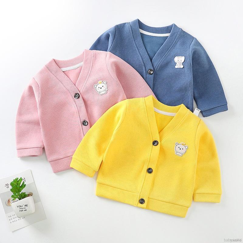 Áo Khoác Cardigan Dệt Kim Hoạ Tiết Hoạt Hình Cho Bé 0-4 Tuổi