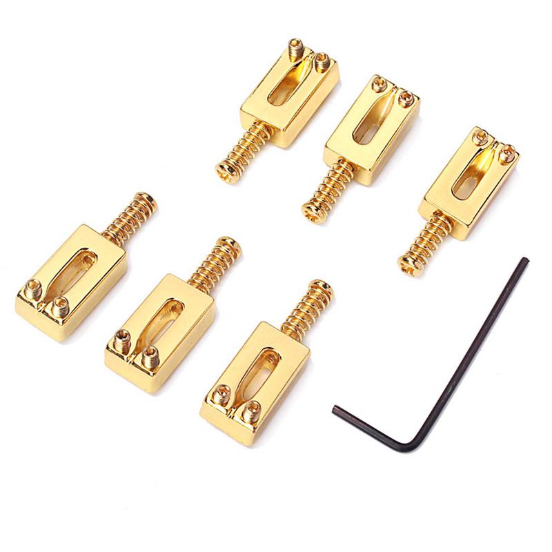 Ngựa Đàn Hình Chữ Nhật Màu Vàng Kim Thay Thế Cho Đàn Guitar Điện Fender Strat Stratocaster Telecaster