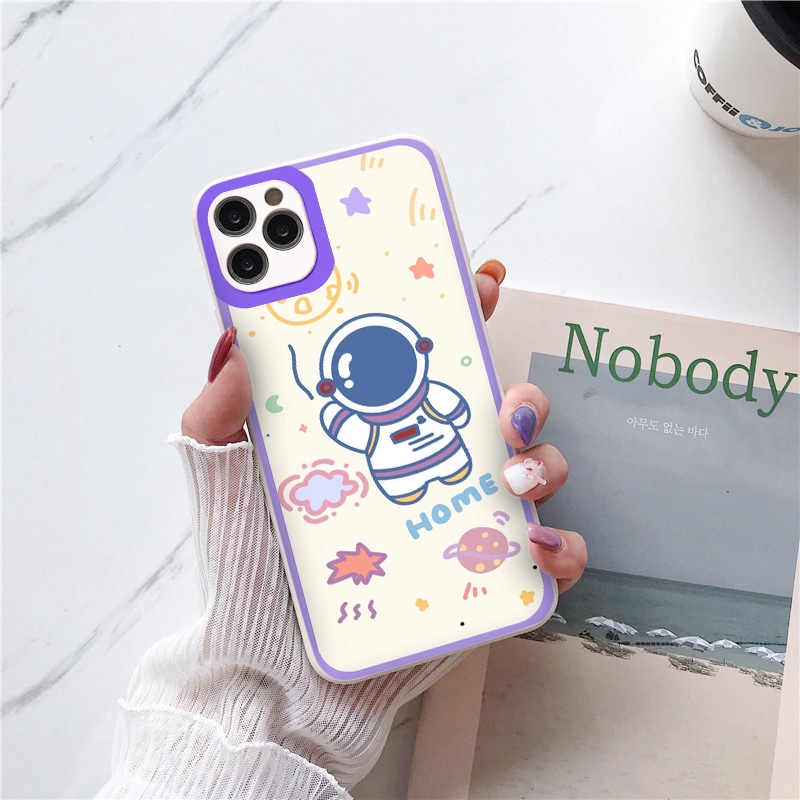 Ốp Iphone siêu đẹp phi hành gia Space ốp lưng iphone cạnh vuông 6plus 7 plus 8 x xr xsmax 11 promax 12 pro 13 pro max
