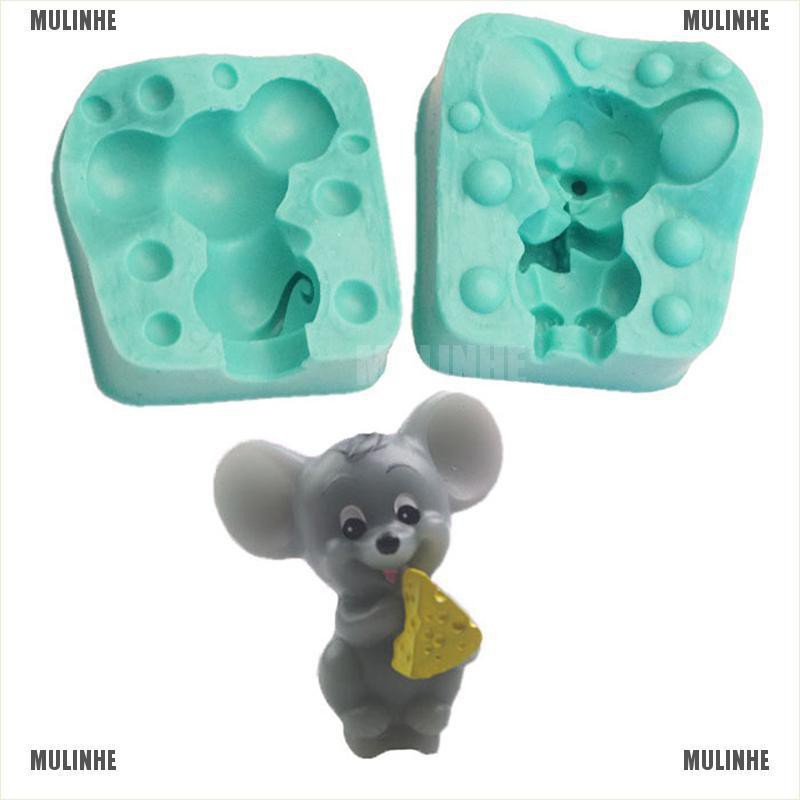 Khuôn Silicon Mềm Tạo Hình Chuột 3D Làm Bánh Kẹo / Xà Phòng