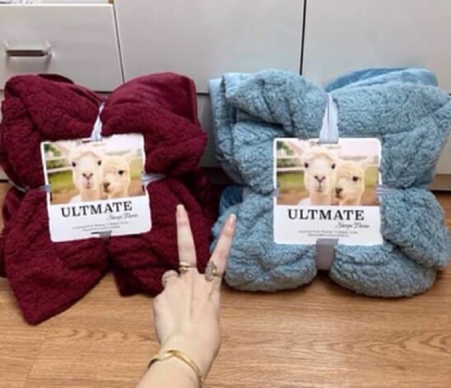 Chăn Lông Cừu Ultmate Nhập Khẩu- 2 Lớp Dày Dặn- Kích Thước 2mx 2m3- Siêu Mềm Mịn