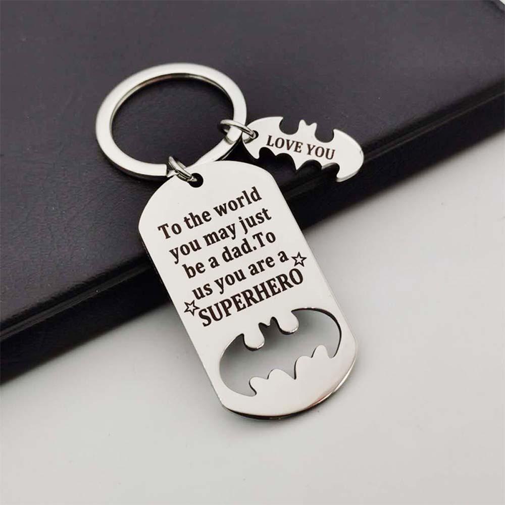 LANFY Móc Khóa Khắc Chữ Love You Màu Đen / Bạc Tinh Tế Làm Quà Tặng Ngày Của Cha