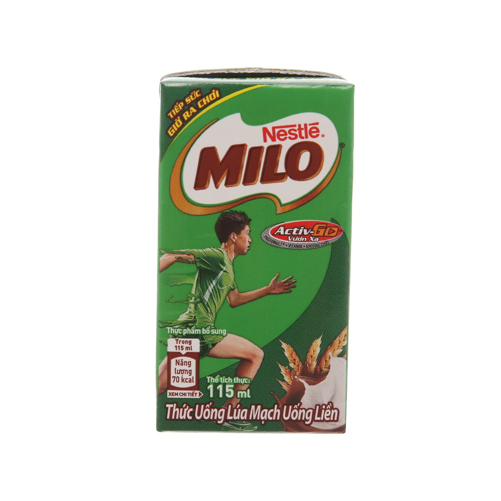 Lốc 4 hộp thức uống lúa mạch Milo 115ml