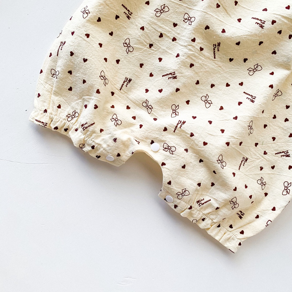 bodysuit cho bé gái Body đùi cho bé chất Thun lạnh mềm mát bodysuit cho bé trai bé gái Hình Gấu áo liền quần không tay cho bé 0-12M[Kèm mũ]