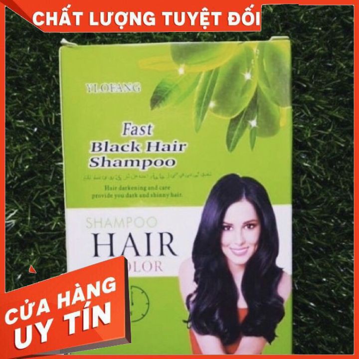 [TẬN GỐC ]  gội nhuộm là đen  YLOFANG  oliu  hộp 10 gói hàng thái lan, tiện lợi dễ sử dụng  sử dụng cho salon và tai nha