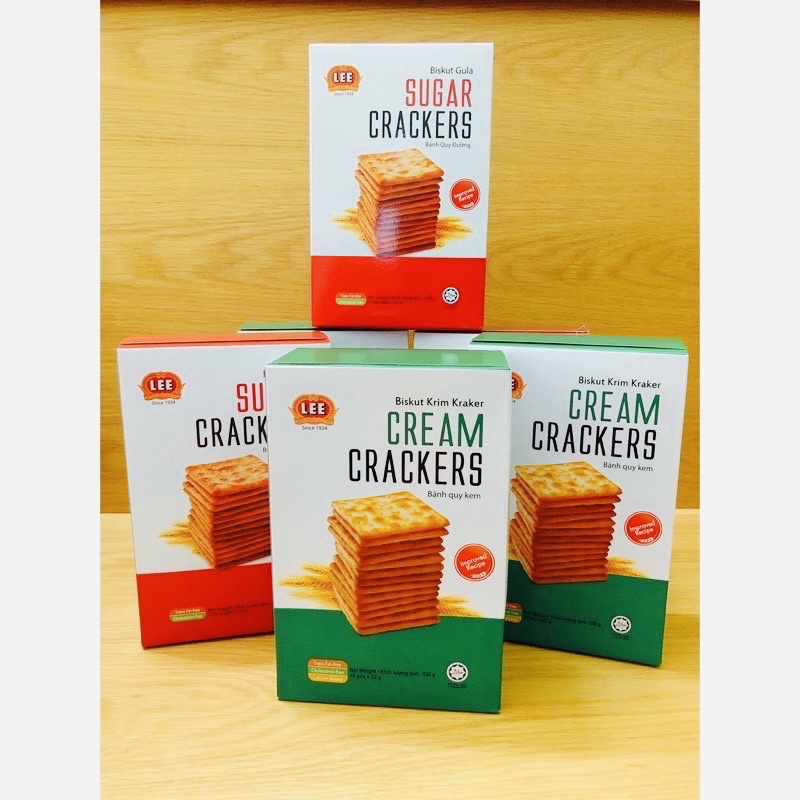 HỘP 15 GÓI, BÁNH LÚA LẠT CREAM CRACKERS MALAYSIA