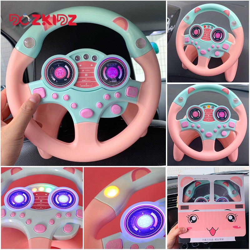 Vô lăng đồ chơi bé trai bé gái dùng pin có nhạc và các nút điều khiển - DOZKIDZ