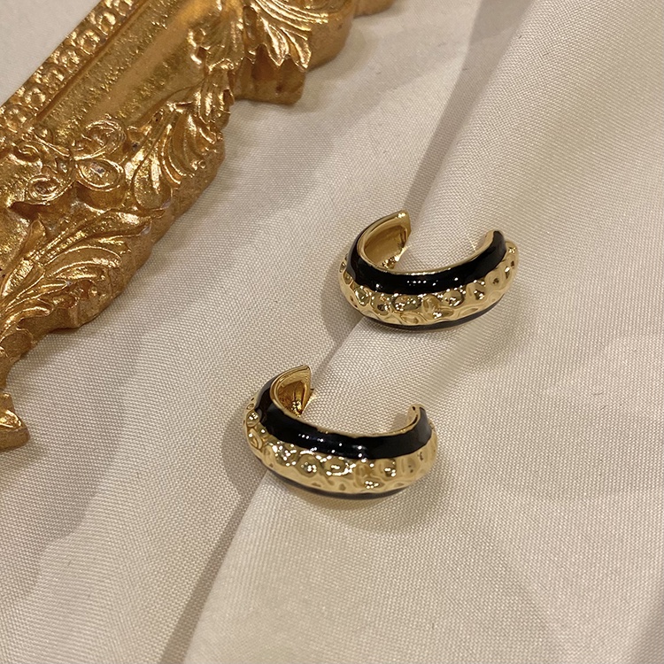 Bông Tai Mạ Bạc 925 Hình Tròn Phong Cách Pháp Cổ Điển Sang Trọng