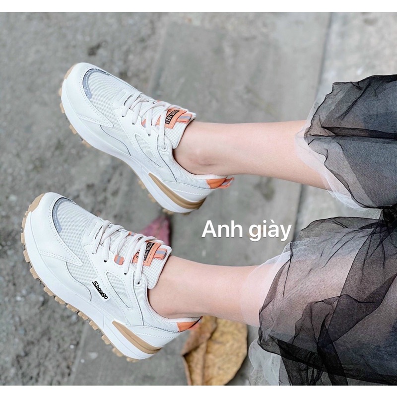 TT30 - Giày thể thao pha lưới pha cam đế nâu siêu nhẹ - Hàng cao cấp ( Ảnh thật ,video)