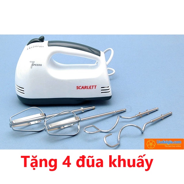 Máy Đánh Trứng Cầm Tay 7 Tốc Độ 180W Cao Cấp 2021 Thiết kế đũa khuấy tulip và soắn phù hợp sử dụng nhiều mục đích.