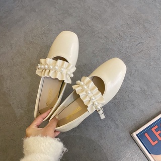 GIÀY BÚP BÊ NỮ QUAI NGANG ĐÍNH HẠT MŨI VUÔNG GÓT 5CM KIỂU DÁNG TIỂU THƯ ZIU.SHOESS