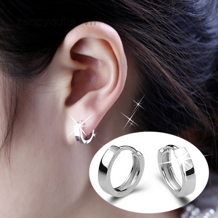 Khuyên tai mạ bạc thiết kế đơn giản thời trang