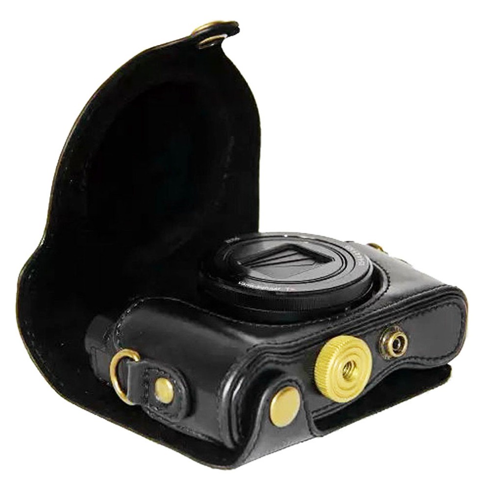 Pu Bao Da Máy Ảnh Kỹ Thuật Số Kèm Dây Đeo Vai Cho Sony Cyber-shot DSC-HX90V HX90 HX99 WX500