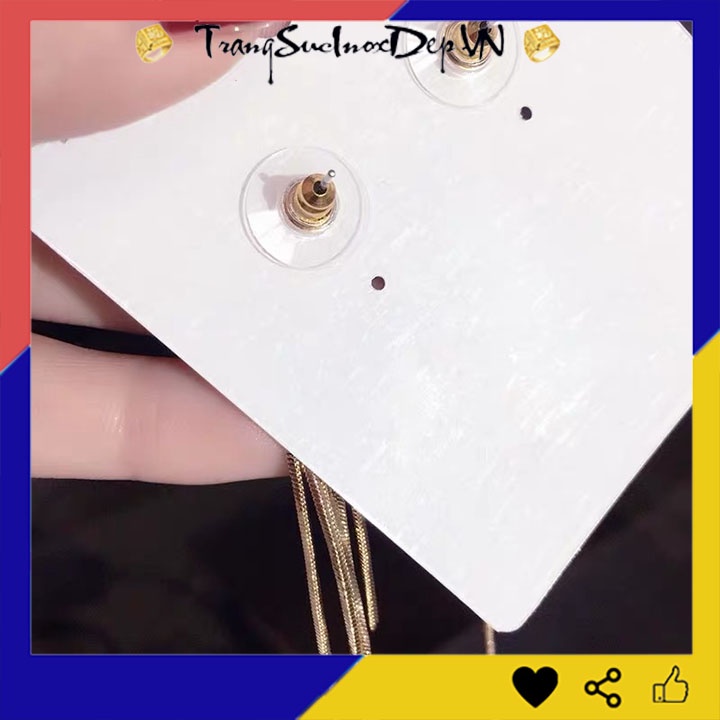 Bông tai nữ rớt tua phong cách Hàn Quốc màu vàng sang trọng, quý phái thích hợp đi dự tiệc (số lượng 1 đôi)